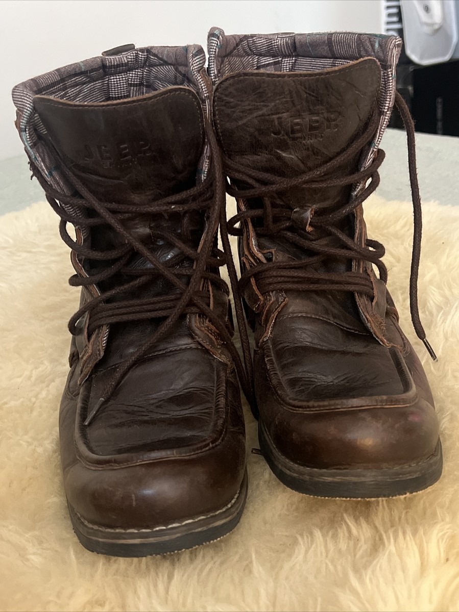 RARE Jeep SPIRIT Brown Leather Hiking Lace Up Boots WORN  display picture 2