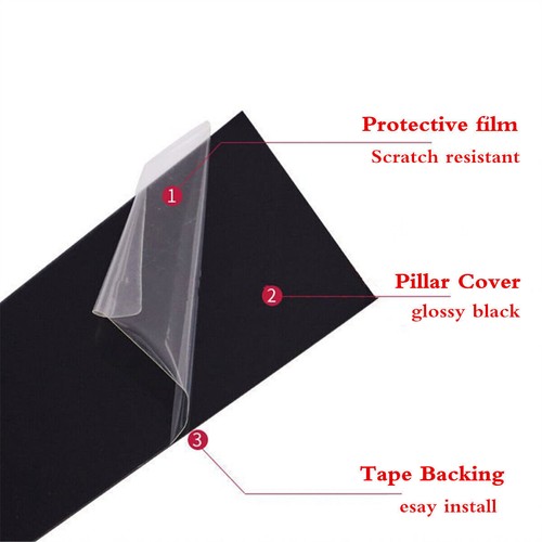 Glossy Black Pillar Posts Window Door Trim For BMW 7 Series E65 E66 2001-2008 - Foto 8 di 11