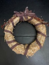Vintage Autumn Fall Decorative Straw Wreath