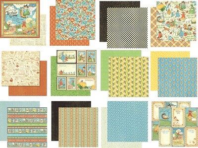 Graphic 45 Mother Goose Collection 8'' Cardstock PICK Nursery Rhymes Stars Humpty