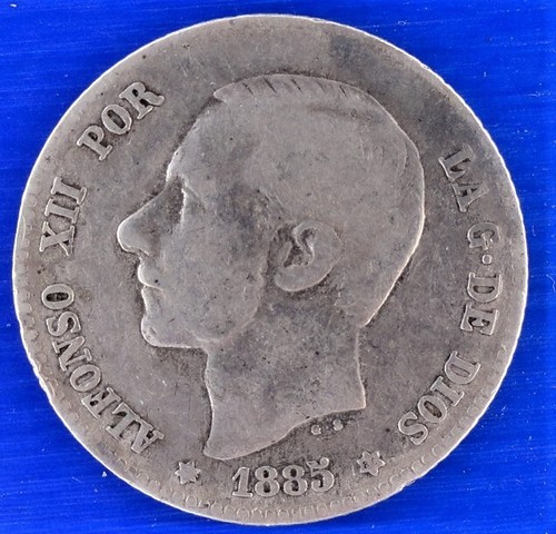 Spain 1 peseta 1885-(86) - 第 1/3 張圖片