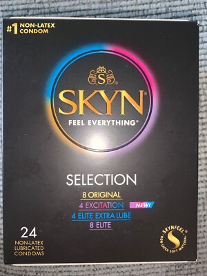 24 Lifestyles SKYN Selection Excitation Non-Latex Lubricated Condoms Exp 4/25