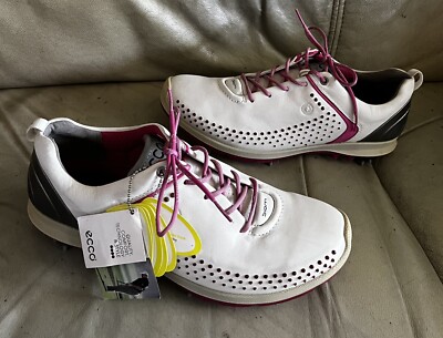 NEW Ecco Yak Leather Biom Natural Motion Spiked Golf Shoes Women s 42 /US11-11.5