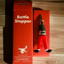 Bottle Stopper, Santa Glass Bottle Stopper, Holiday Christmas with Box