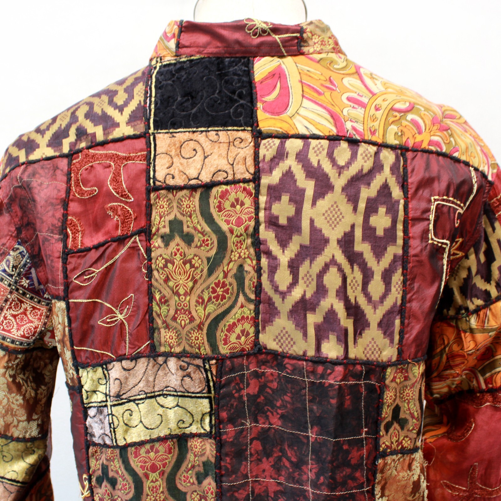 Vintage Chico’s Patchwork Brown Collared Shirt Bl… - image 8