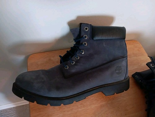 Mens Sz 13 Blue Navy Classic Nubuck Timberland 6" Boots A1K2T Black Soles - Picture 13 of 24