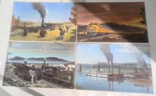 RARE 4 Union Pacific DINING CAR MENUS BEAUTIFUL Artwork EPHEMERA AMERICANA NEW