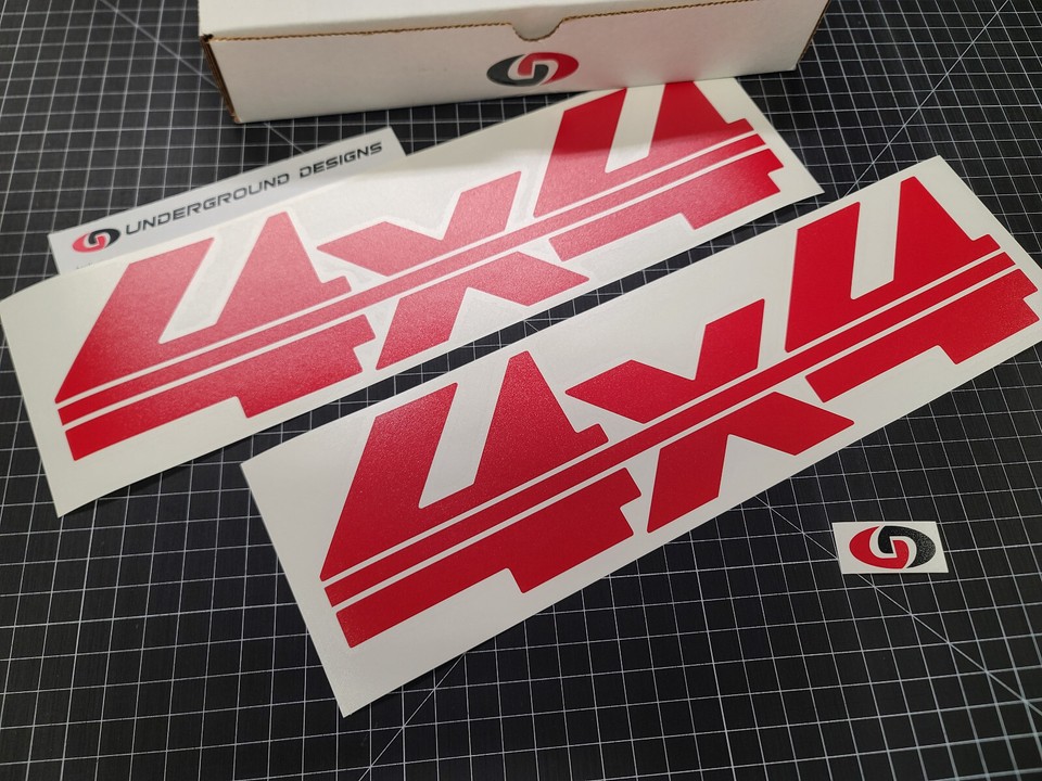 4x4 Decals (2pk) Lined Chevy Silverado Stickers GMC C/K 1500 2500 ...
