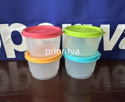 Tupperware 4oz / 120ml Snack Cup Set of 4 Pink Green Yellow Blue Seal New