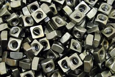 (100) Unplated 1/2-13 Square Nuts - Coarse Thread - Plain Steel