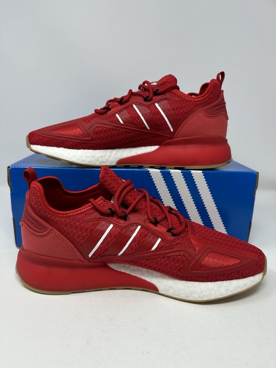 聖6 Adidas ZX 2K Boost Scarlet Cloud Red White Athletic Sneakers