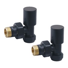 Minimalistic Angled Radiator Valve - Black (20503)