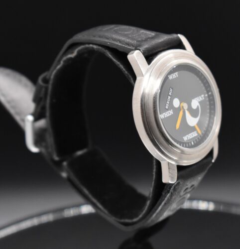 Vtg JOE BOXER Smiley Face Men's Watch ? Why What When Where Rotating NEW BATTERY - Picture 2 of 9