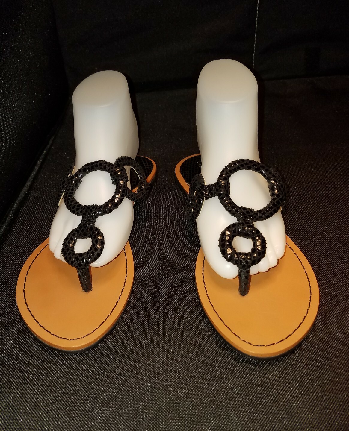 black flat flip flops