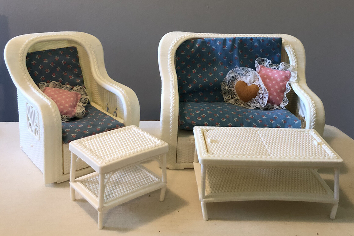 barbie wicker furniture