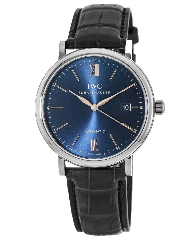IWC Leather Chronograph Wristwatches