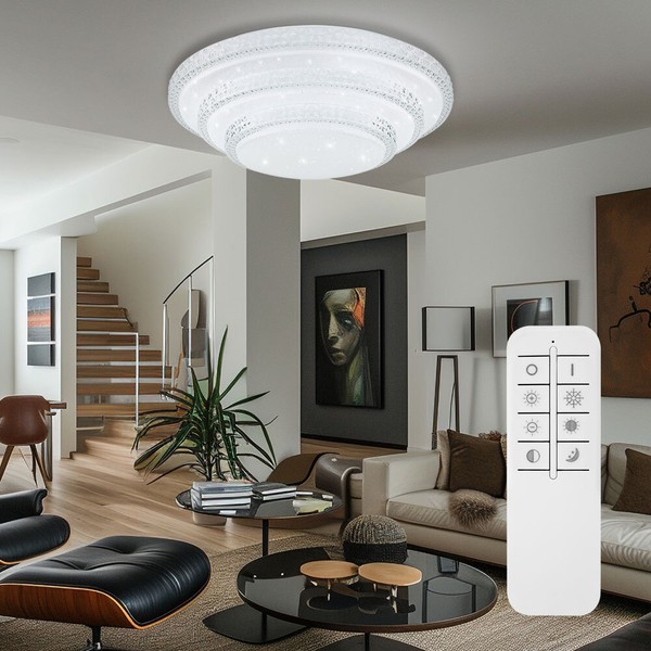 Deckenlampe Deckenleuchte Wohnzimmerlampe Dimmbar Smart Led Tageslicht D 49,5Cm-image
