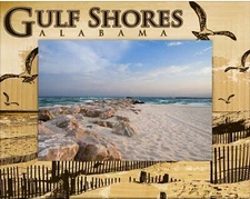 Gulf Shores Alabama Laser Engraved Wood Picture Frame Landscape (5 x 7)