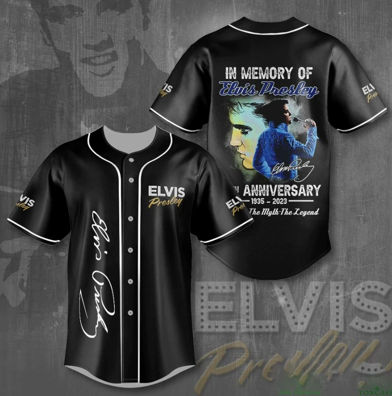 Elvis Presley baseball jersey- printed 3D jersey shirt