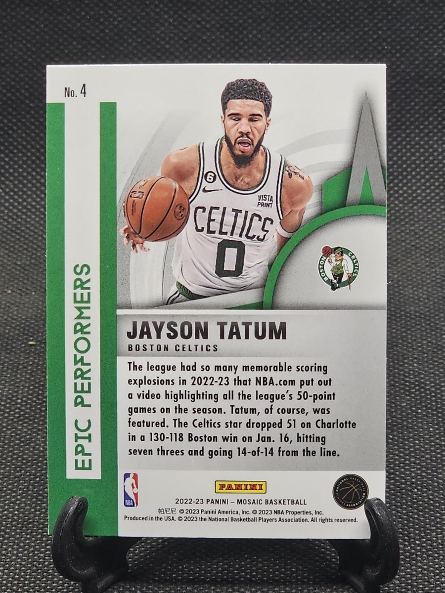 2022-23 JAYSON TATUM Panini Mosaic Epic Performers Insert #4 🔥 | eBay