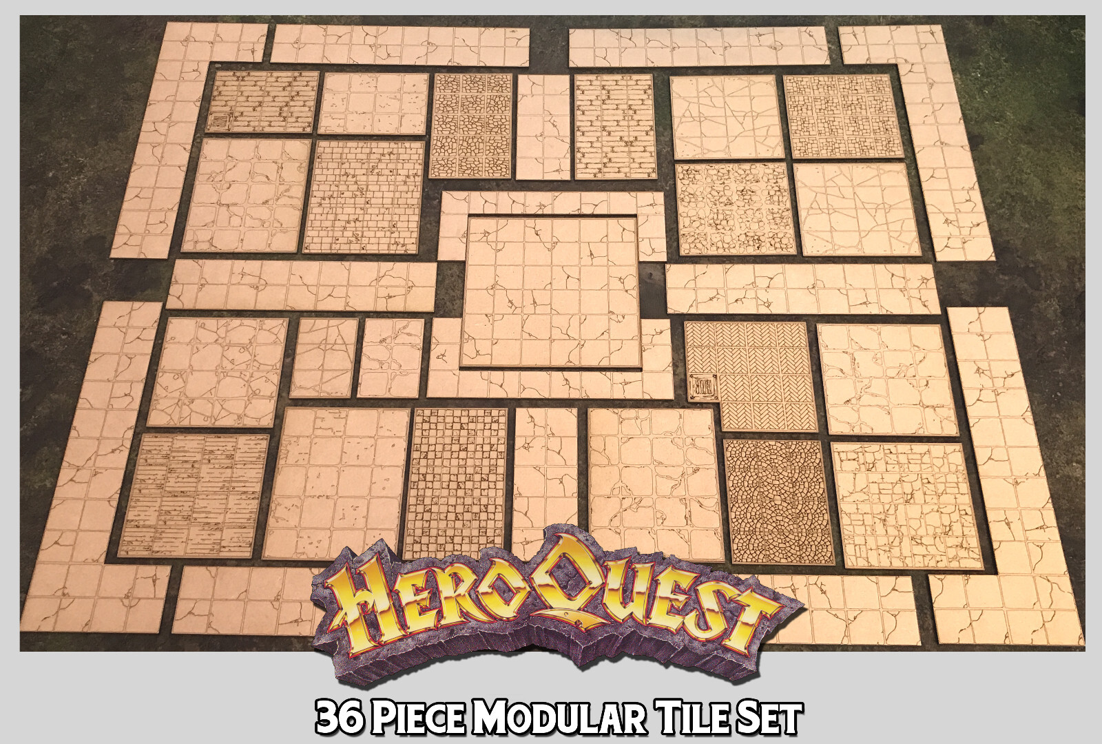 HeroQuest High Detailed Modular Game Board - 36 Piece Set - Double ...