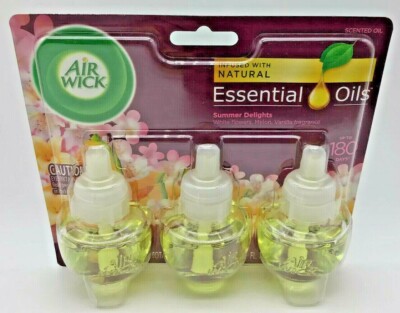 Air Wick Essential Oils Summer Delights White Flowers Melon Vanilla 3 refills