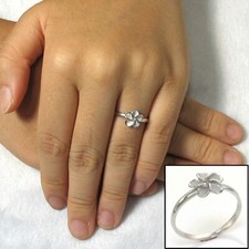 Sterling Silver Plumeria Flower Ring 8.5mm