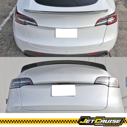 Fits 20-25 Tesla Model Y IKON Style Carbon Fiber Rear Trunk Spoiler Wing Lip - Picture 4 of 9