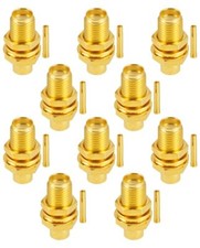 10 PCS SMA Connectors SMA Female Bulkhead Solder Connector for RG402 .141" Se...