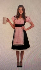 Bavarian Beer Maid Women's Halloween Costume - Lady Oktoberfest Dress, L