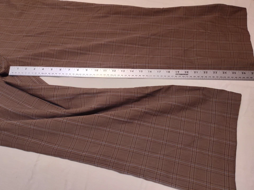 Chadwicks 棕色格子木乃伊控制。 女式阔腿裙/休闲裙 12 码 — 第 3/4 张图片