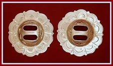 2 - 1 3/4" Silver Hand Engraved Western Slotted Pico Conchos