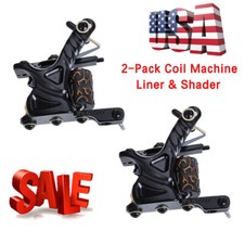 2 PACK Coil Tattoo Machine for Beginner Tattooing Liner Shader cast Iron Y21