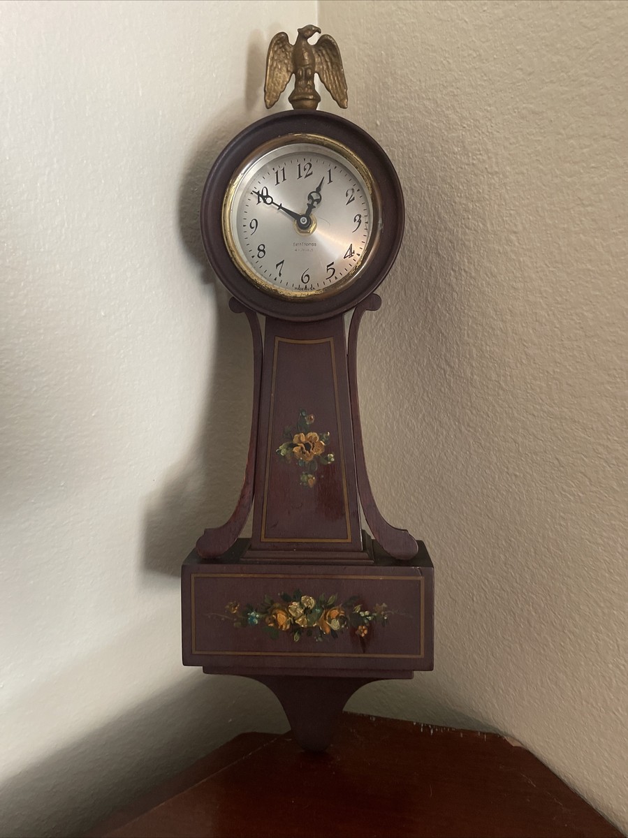 ANTIQUE SETH THOMAS DANVERS 4 JEWEL 8 DAY MINIATURE BANJO CLOCK