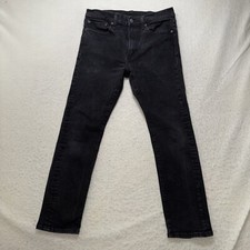 Levis 510 Big E Premium Jeans Men Sz 31x28 Stretch Denim Black Slim Fit Ankle