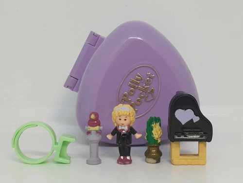 COMPLETE! Polly Pocket - Polly's Perfect Grand Piano Recital Ring and Case 1991