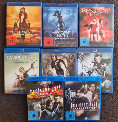 Resident Evil 1-6 + Damnation / Degeneration   Blu-ray Sammlung