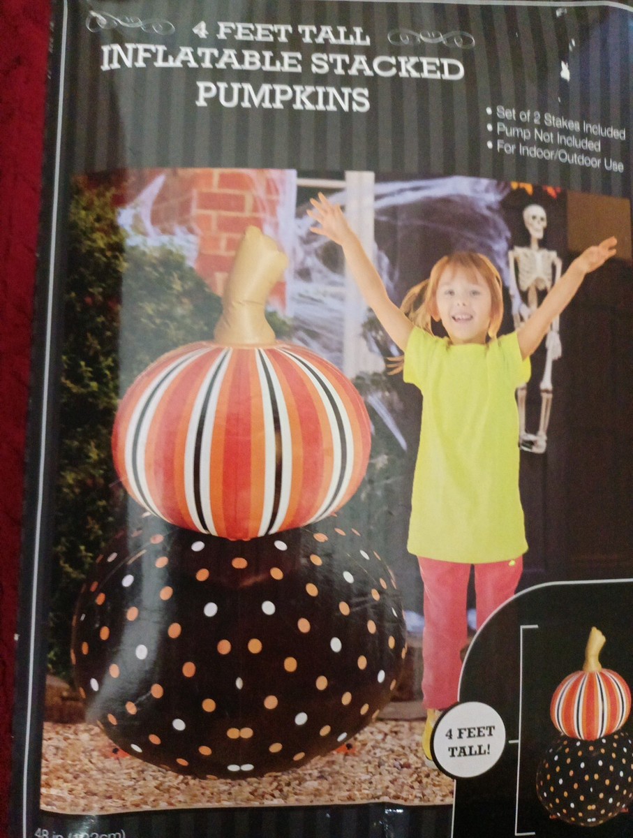 Pumpkinsさん専用 HALLOWEEN 4 Ft TALL INFLATABLE STACKED PUMPKINS NIB Super