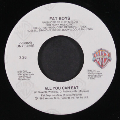 FAT BOYS / UTFO: all you can eat / pick up the pace WB 7'' Single 45 RPM