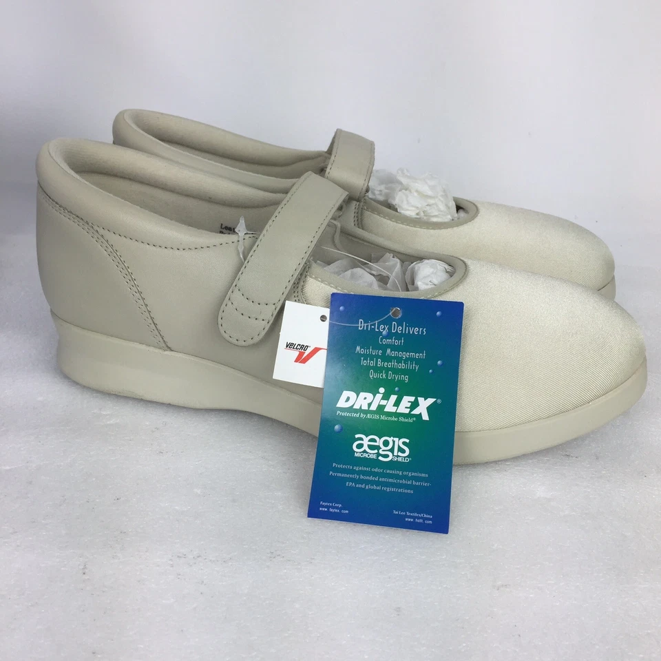 Zapatos Drew Bloom II Mary Jane Diabéticos 14353-3L Talla 10.5 WW. Color Bone Stretch Foto 2 de 4