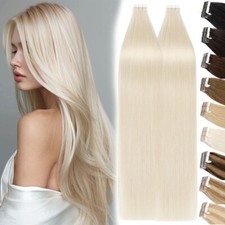 Russian 200G Tape In Russian Skin Weft Remy Human Hair Extensions Full Head Long
