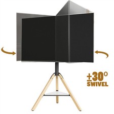 TV St&auml;nder Holz & Stahl Tripod Fernsehst&auml;nder h&ouml;henverstellbar f&uuml;r TV 40-75 Zoll