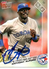 Anthony Alford Toronto Blue Jays 2017 Topps Now MLB Debut Signed Card