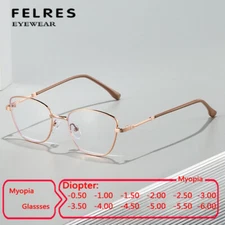 Metal Cat Eye Anti Blue Light Nearsighted Glasses Women Retro Myopia Glasses Hot