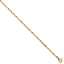 Stainless Steel Polished Yellow IP Open Link Paperclip 20in Chain Necklace