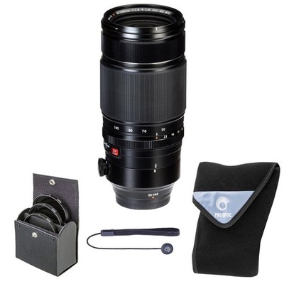 Fujifilm XF 50-140mm f/2.8 R LM OIS WR Lens, Black w/72mm Filter Kit  Lens Wrap