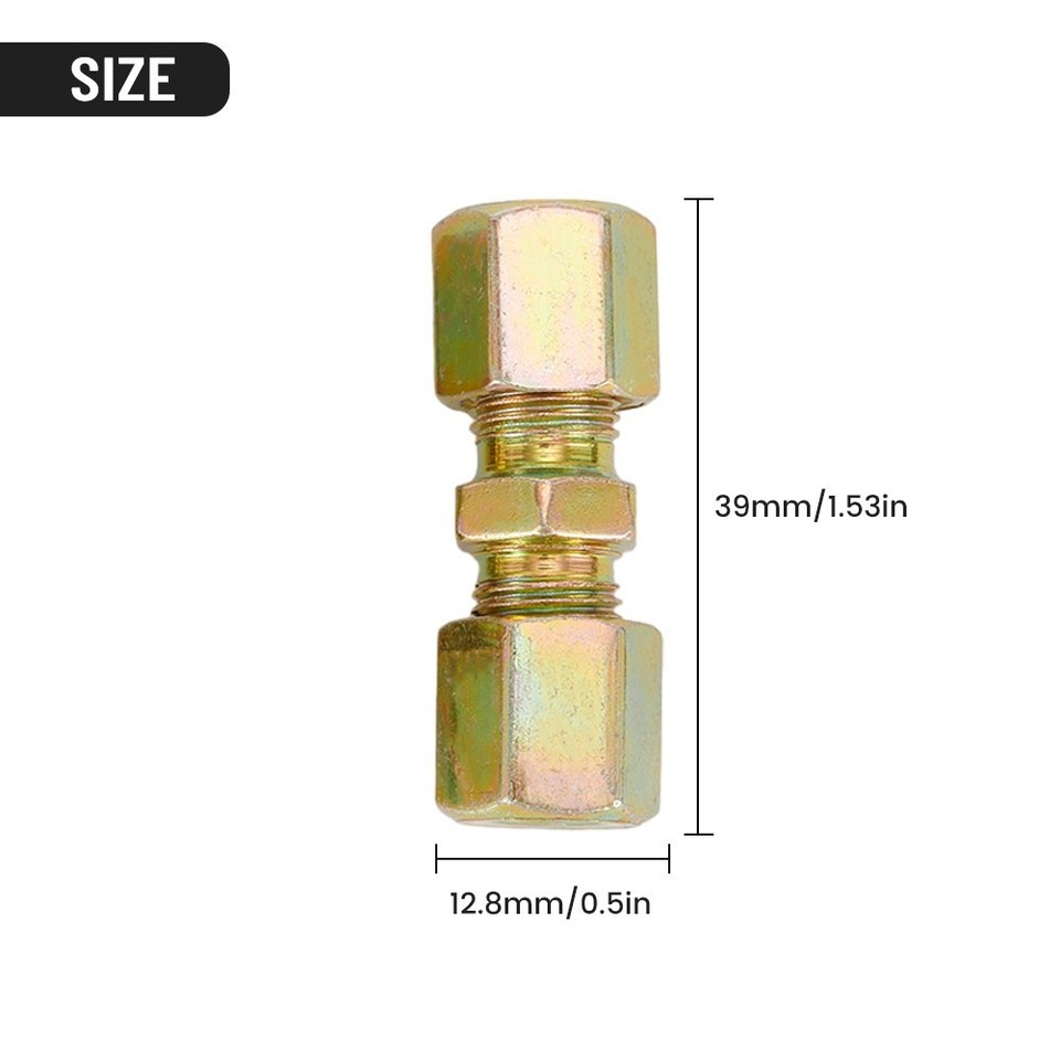 10pcs Brake Line Connector Without Flaring 4.75mm 3/16 Useful For Car