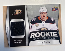 Troy Terry Patch Rookie Card 2018-19 Upper Deck Materials RC Jersey. rookie card picture