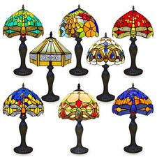 Tiffany Style Table Lamp Stained Glass Handcrafted Art Desk Light Bedside Lamps