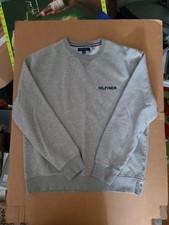 Tommy Hilfiger Sweatshirt Mens XL VINTAGE Pullover Fleece Gray